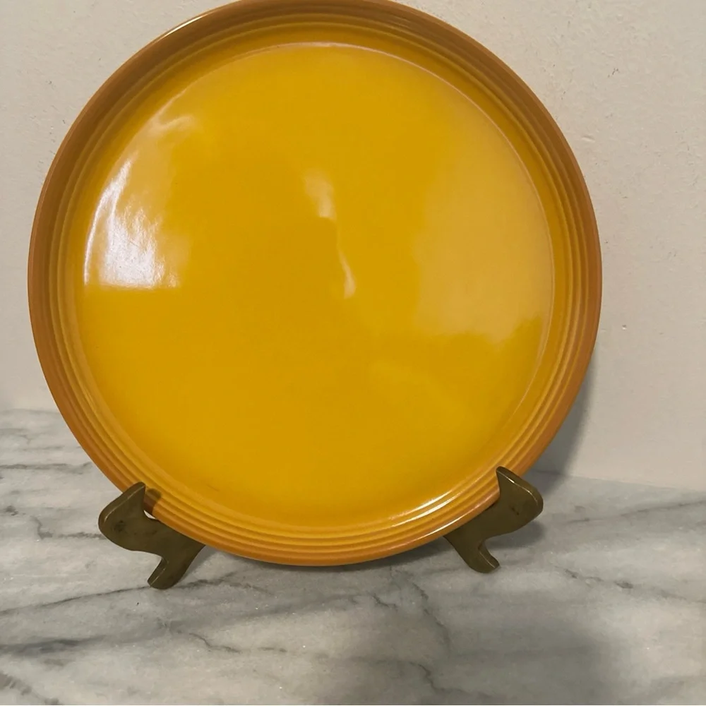 Set of Three le Creuset Yellow lunch Plates NEW NWT